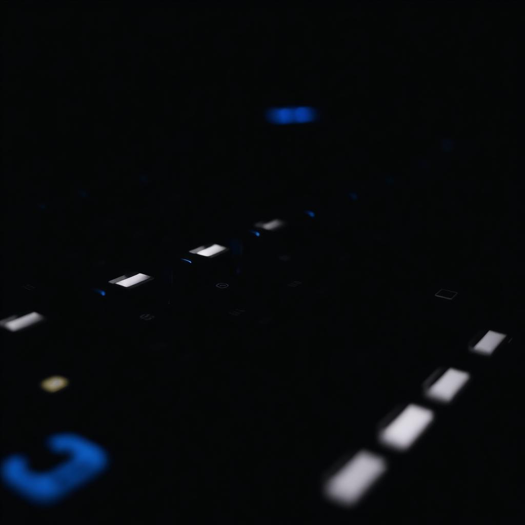 Close detail of a DJ mixer in low light
